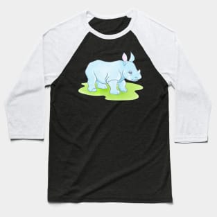 Baby Blue Rhino Baseball T-Shirt